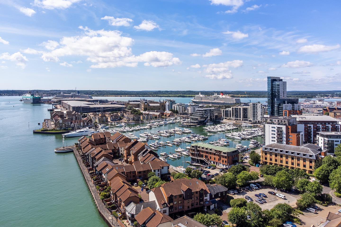 Marina view Drone shot